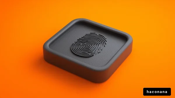 指紋とオレンジの背景