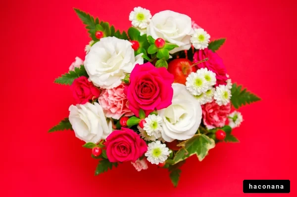 華やかな花束のアレンジ