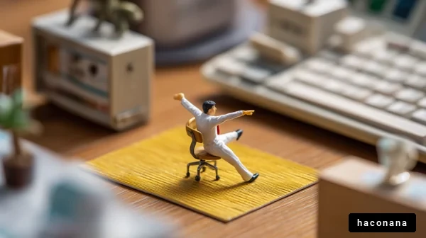 ミニチュア人物のデスク風景