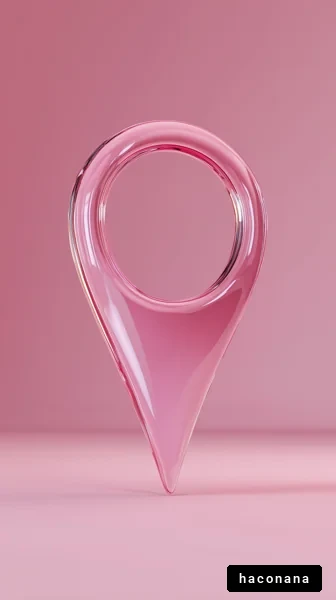 ピンクの地図マーカー