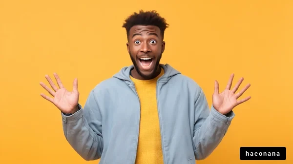 驚きの表情をした男性