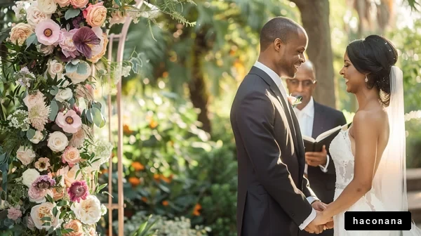 幸せな結婚式の瞬間