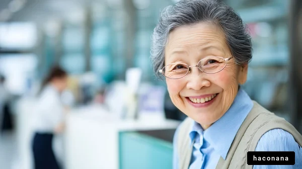 笑顔の高齢女性のポートレート