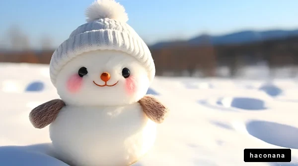 雪の中の可愛い雪だるま