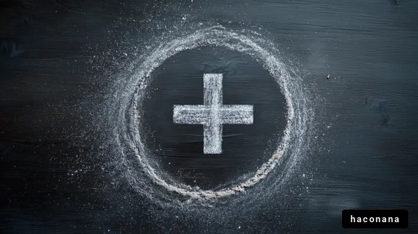 粉末で描かれた十字