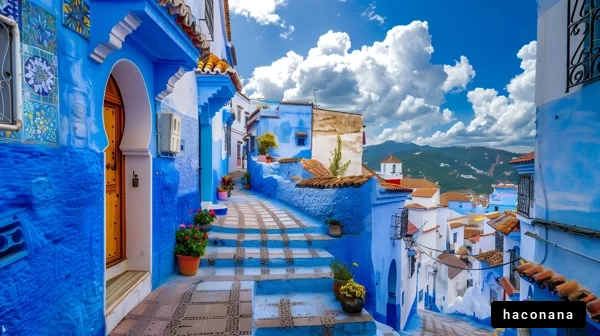 青い街並みが魅力的