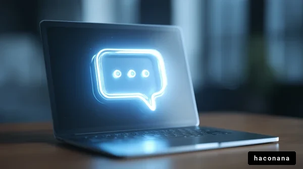 パソコンとメッセージアイコン