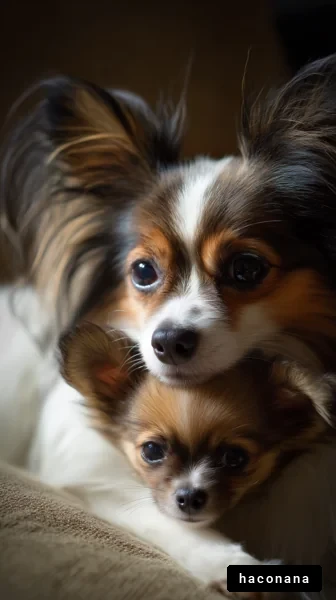 犬と子犬のふれあい