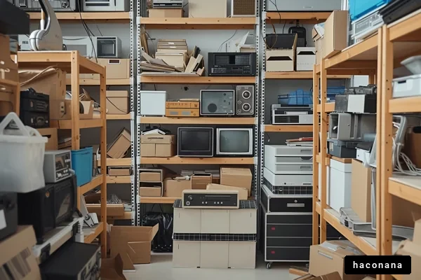 整理された電子機器の倉庫