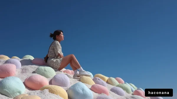 カラフルな丘での瞑想