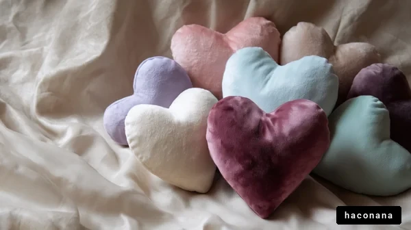 かわいいハート型のクッション