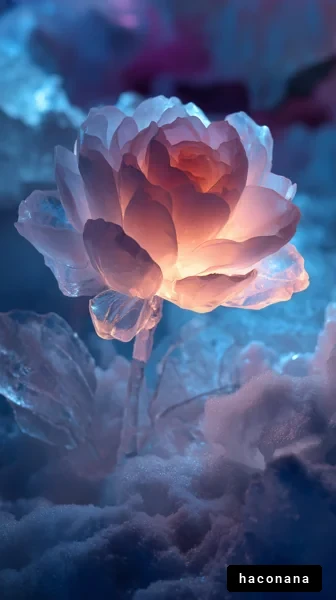 幻想的な光を放つ花