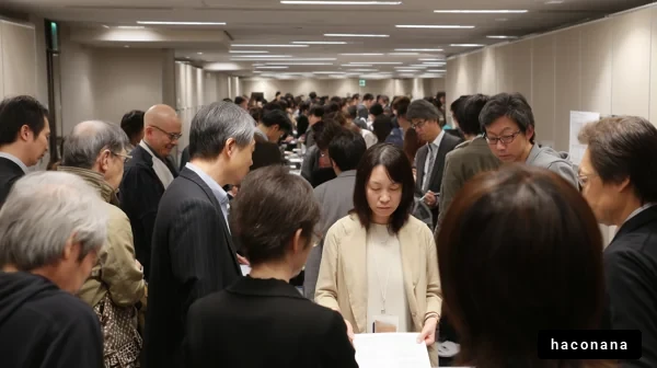 ビジネスイベントの交流場面