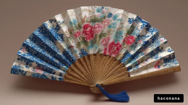 美しい花柄の扇子