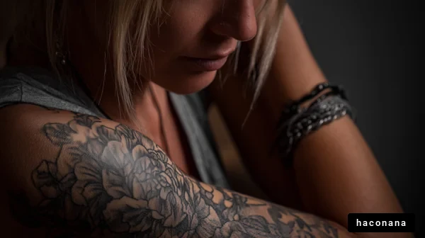 タトゥーと女性のポートレート