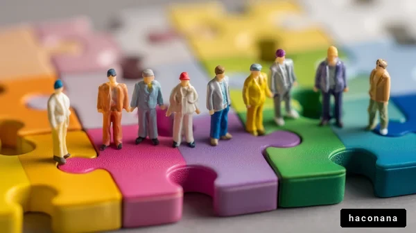 パズルの上の人物像