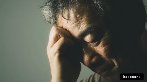 考え込む高齢男性の表情