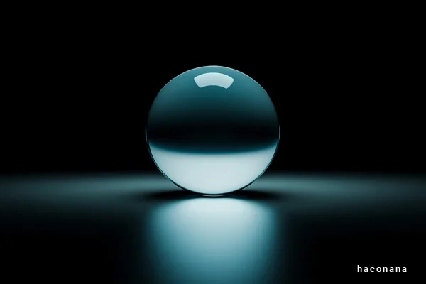 光る透明な球体