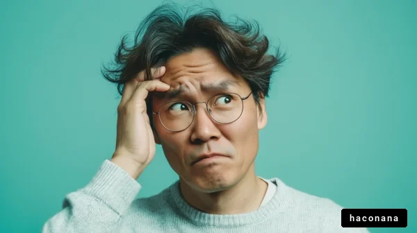 困惑した表情の男性