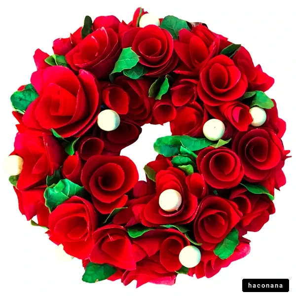 赤いバラのリース