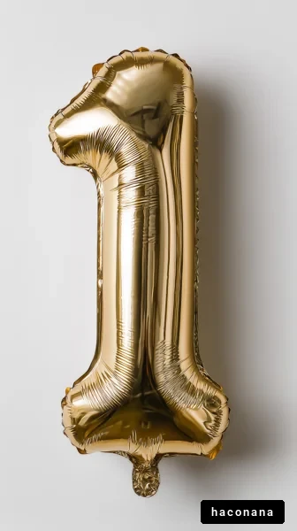 金色のバルーン数字1
