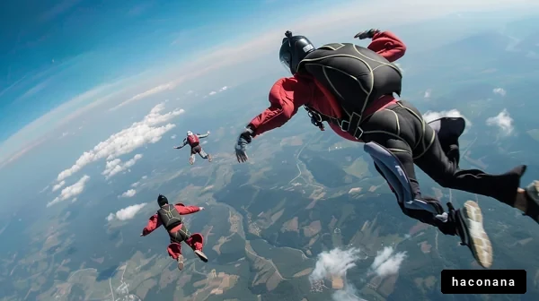 空中でのスカイダイビング