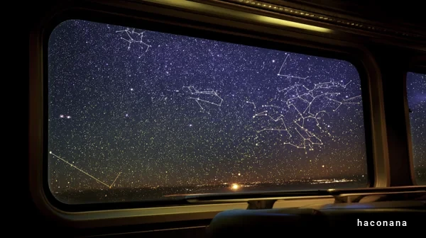 星空と列車の窓