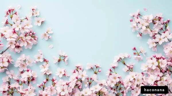 桜の花びらと空色