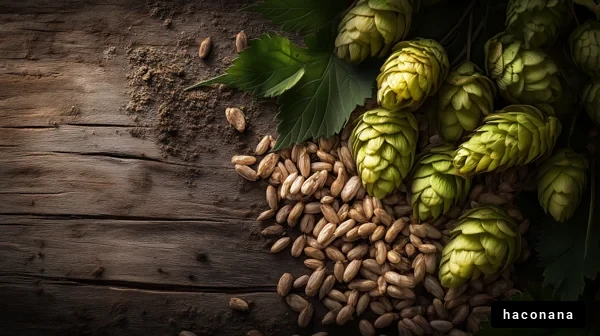 ホップと麦の風景