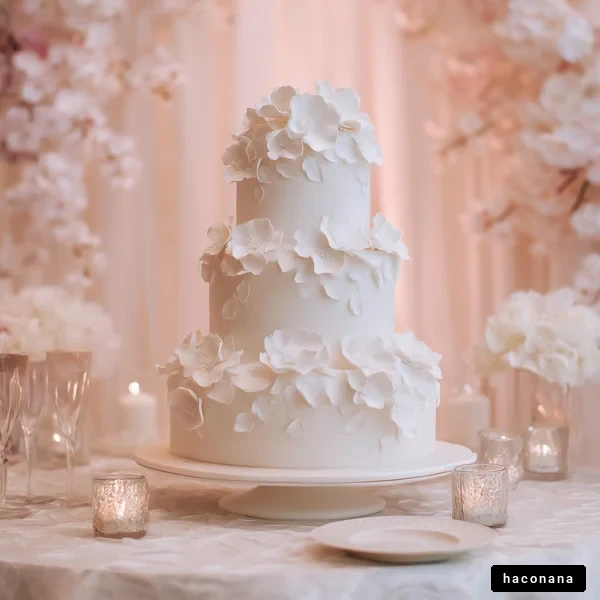 美しい三段ケーキのアレンジ