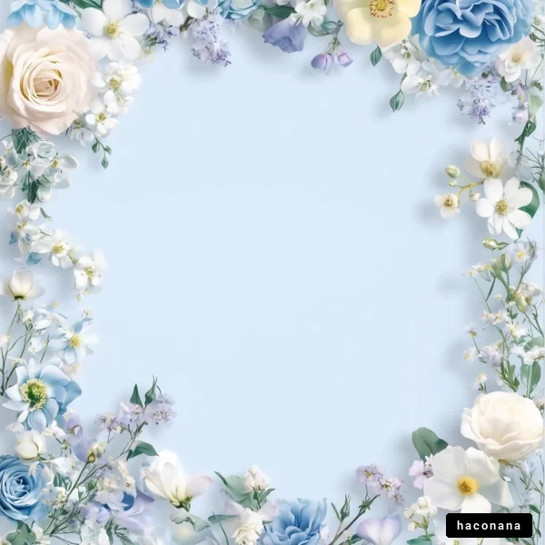 青空と花のフレーム