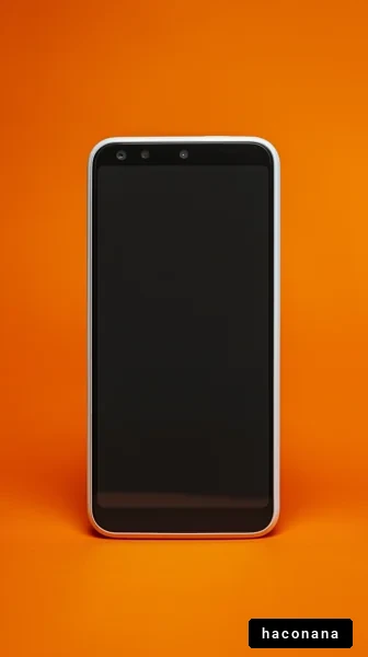 オレンジ背景のスマートフォン