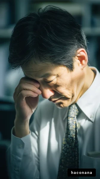 仕事のストレスを感じる男性