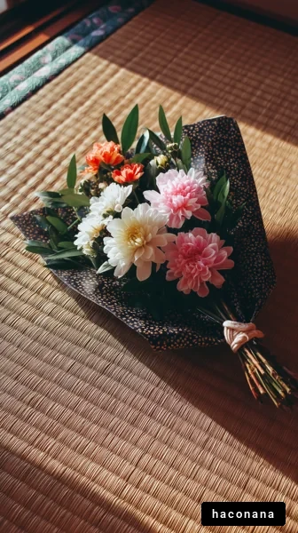 華やかな花束の画像