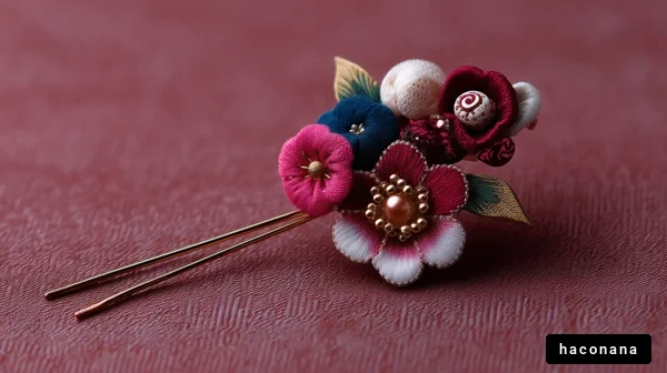 美しい髪飾りの花々