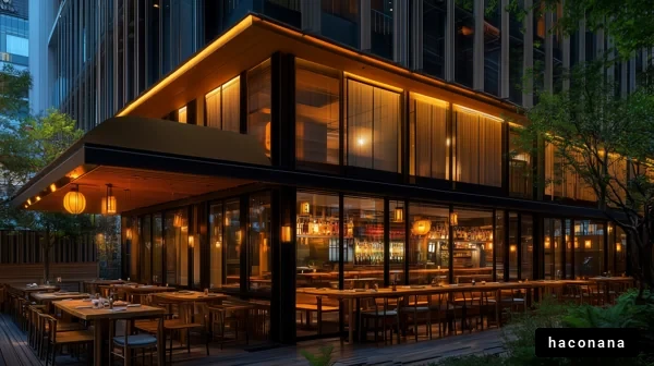 モダンなレストランの外観