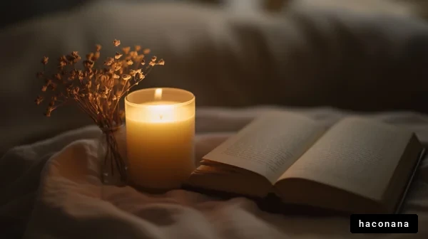 キャンドルと本のある夜