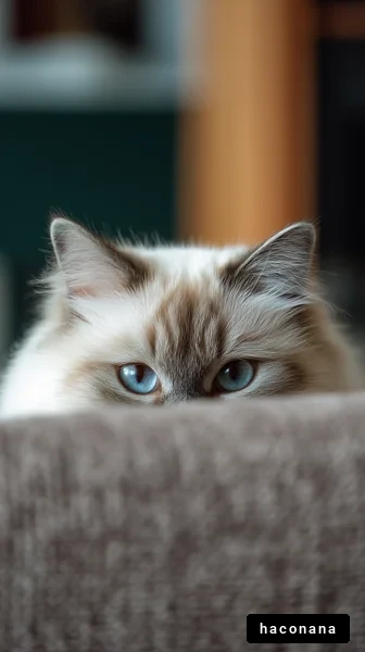 隠れている猫の目