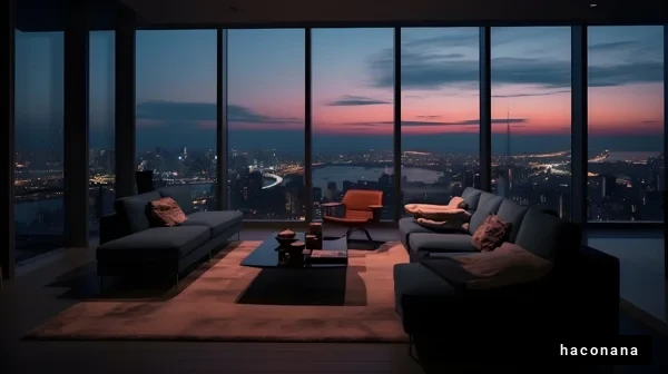 夜景の見える高層マンション