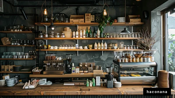 おしゃれなカフェの内部