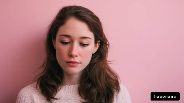 ピンクの壁の前の女性