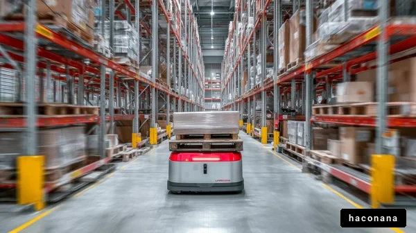 倉庫内の自動運転ロボット