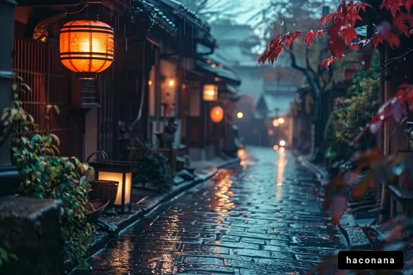 雨の中の静かな古街