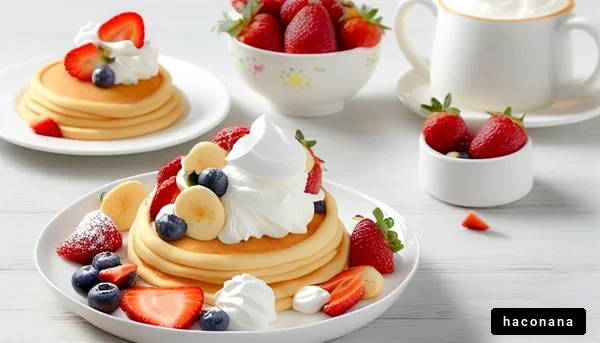 フルーツたっぷりのパンケーキ