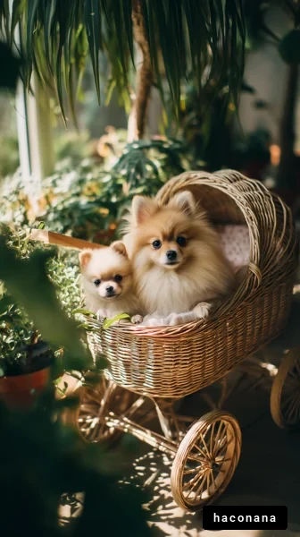 かわいい犬たちのカート