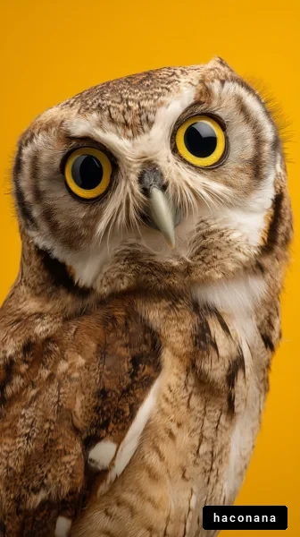 鮮やかなフクロウの姿