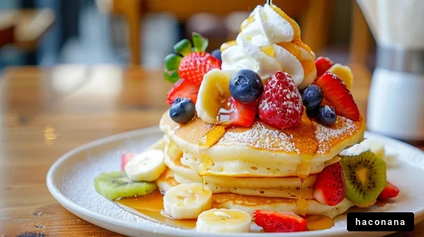 華やかなパンケーキの盛り付け