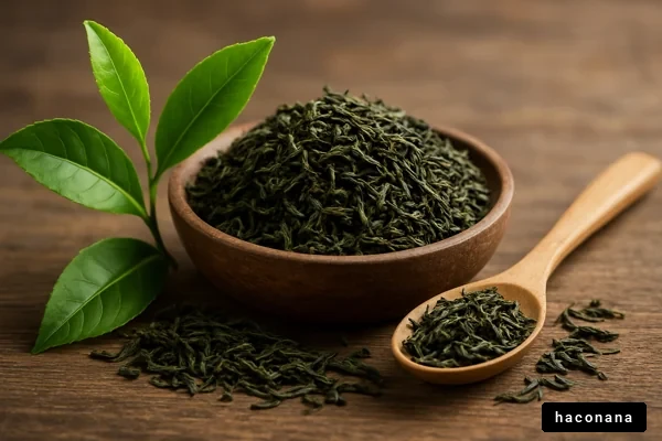 新鮮な緑茶の葉