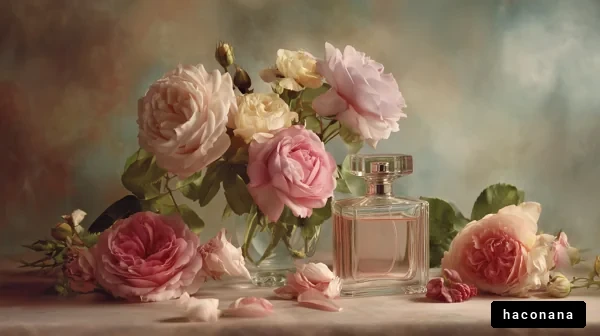 美しいバラと香水