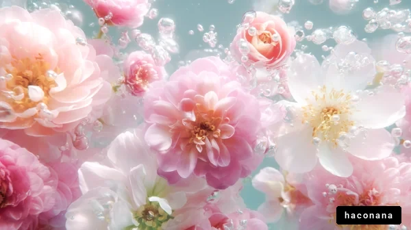 水中の美しい花々